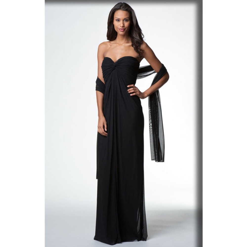 T by Tadashi Strapless Black Evening Dress